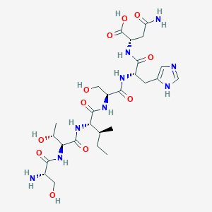 molecular formula C26H43N9O11 B14204355 L-Seryl-L-threonyl-L-isoleucyl-L-seryl-L-histidyl-L-asparagine CAS No. 836597-44-5
