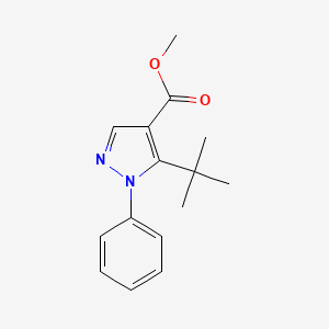 molecular formula C15H18N2O2 B1420436 Methyl 5-(tert-butyl)-1-phenyl-1H-pyrazole-4-carboxylate CAS No. 1150164-50-3