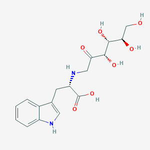 molecular formula C₁₇H₂₂N₂O₇ B142044 D-Fructose, 1-((1-carboxy-2-(1H-indol-3-yl)ethyl)amino)-1-deoxy-, (S)- CAS No. 25020-15-9