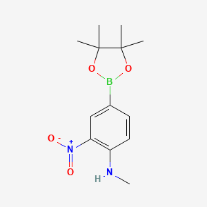 molecular formula C13H19BN2O4 B1420443 N-甲基-2-硝基-4-(4,4,5,5-四甲基-1,3,2-二恶杂硼环-2-基)苯胺 CAS No. 956821-93-5