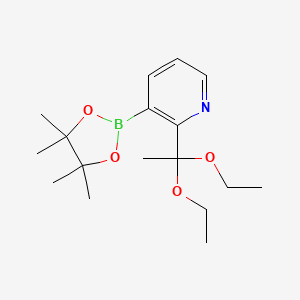 molecular formula C17H28BNO4 B1420455 2-(1,1-Diethoxyethyl)-3-(4,4,5,5-tetramethyl-1,3,2-dioxaborolan-2-yl)pyridine CAS No. 1073355-12-0
