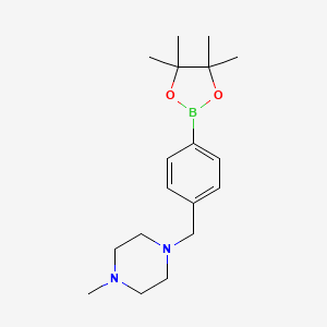 molecular formula C18H29BN2O2 B1420456 1-Methyl-4-[4-(4,4,5,5-tetramethyl-1,3,2-dioxaborolan-2-YL)benzyl]piperazine CAS No. 938043-30-2