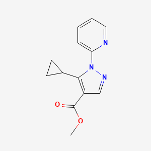 molecular formula C13H13N3O2 B1420458 5-环丙基-1-(吡啶-2-基)-1H-吡唑-4-甲酸甲酯 CAS No. 1072944-47-8