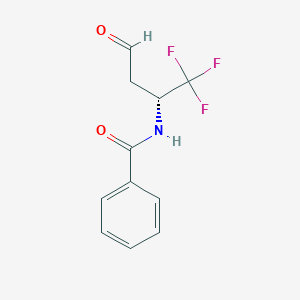 molecular formula C11H10F3NO2 B14204587 Benzamide, N-[(1R)-3-oxo-1-(trifluoromethyl)propyl]- CAS No. 825628-62-4