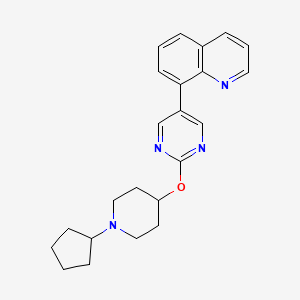 molecular formula C23H26N4O B14204648 Quinoline, 8-[2-[(1-cyclopentyl-4-piperidinyl)oxy]-5-pyrimidinyl]- CAS No. 832734-84-6