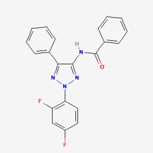 molecular formula C21H14F2N4O B14204661 Benzamide, N-[2-(2,4-difluorophenyl)-5-phenyl-2H-1,2,3-triazol-4-yl]- CAS No. 830336-11-3