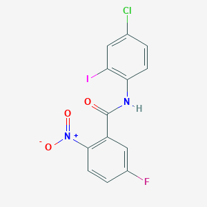 molecular formula C13H7ClFIN2O3 B14204680 Benzamide, N-(4-chloro-2-iodophenyl)-5-fluoro-2-nitro- CAS No. 826991-62-2