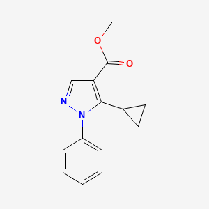 molecular formula C14H14N2O2 B1420470 Methyl 5-cyclopropyl-1-phenyl-1H-pyrazole-4-carboxylate CAS No. 1150164-48-9