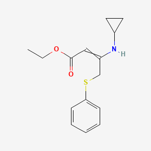 molecular formula C15H19NO2S B14204714 Ethyl 3-(cyclopropylamino)-4-(phenylsulfanyl)but-2-enoate CAS No. 827039-38-3