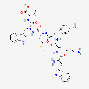 molecular formula C47H61N9O8S B14204750 L-Tryptophyl-L-lysyl-L-tyrosyl-L-methionyl-L-tryptophyl-L-valine CAS No. 918895-53-1