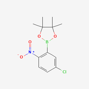 molecular formula C12H15BClNO4 B1420478 2-(5-Chloro-2-nitrophenyl)-4,4,5,5-tetramethyl-1,3,2-dioxaborolane CAS No. 1073353-99-7