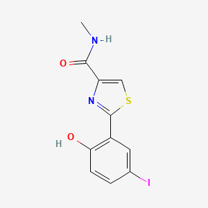 molecular formula C11H9IN2O2S B14204784 2-(3-Iodo-6-oxocyclohexa-2,4-dien-1-ylidene)-N-methyl-2,3-dihydro-1,3-thiazole-4-carboxamide CAS No. 828936-87-4