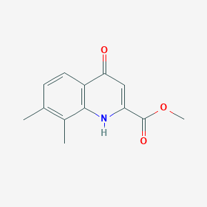 molecular formula C13H13NO3 B1420482 Methyl 4-hydroxy-7,8-dimethylquinoline-2-carboxylate CAS No. 52979-32-5