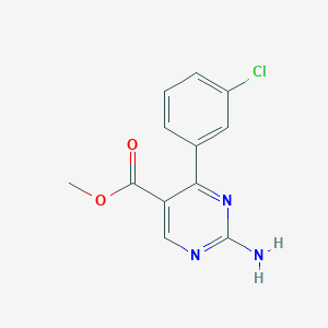 molecular formula C12H10ClN3O2 B1420483 Methyl 2-amino-4-(3-chlorophenyl)pyrimidine-5-carboxylate CAS No. 1150163-89-5