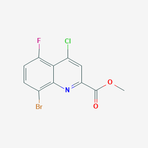 molecular formula C11H6BrClFNO2 B1420485 8-溴-4-氯-5-氟喹啉-2-甲酸甲酯 CAS No. 1133115-52-2