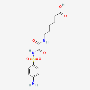 molecular formula C14H19N3O6S B14204854 Hexanoic acid, 6-[[[[(4-aminophenyl)sulfonyl]amino]oxoacetyl]amino]- CAS No. 827018-37-1
