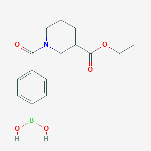 molecular formula C15H20BNO5 B1420488 (4-(3-(Ethoxycarbonyl)piperidine-1-carbonyl)phenyl)boronic acid CAS No. 1150114-74-1