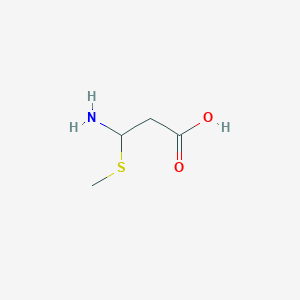 molecular formula C4H9NO2S B14204894 Propanoic acid, 3-amino-3-(methylthio)- CAS No. 824424-68-2