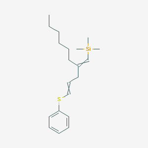 molecular formula C20H32SSi B14204906 Trimethyl{2-[3-(phenylsulfanyl)prop-2-en-1-yl]oct-1-en-1-yl}silane CAS No. 834897-78-8