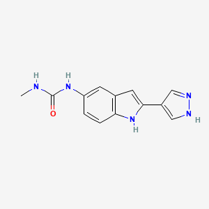 molecular formula C13H13N5O B14204914 Urea, N-methyl-N'-[2-(1H-pyrazol-4-yl)-1H-indol-5-yl]- CAS No. 827318-41-2