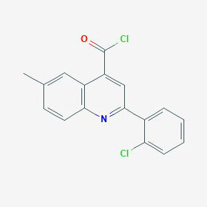 molecular formula C17H11Cl2NO B1420493 2-(2-Chlorophenyl)-6-methylquinoline-4-carbonyl chloride CAS No. 1160253-65-5
