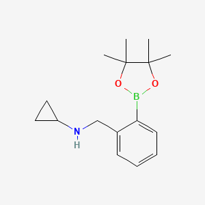 molecular formula C16H24BNO2 B1420495 N-(2-(4,4,5,5-四甲基-1,3,2-二氧杂硼环-2-基)苄基)环丙胺 CAS No. 1150271-52-5