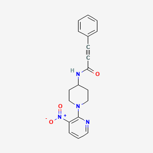 molecular formula C19H18N4O3 B14204958 N-[1-(3-Nitropyridin-2-yl)piperidin-4-yl]-3-phenylprop-2-ynamide CAS No. 833452-28-1