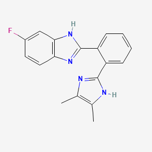 molecular formula C18H15FN4 B14204972 1H-Benzimidazole, 2-[2-(4,5-dimethyl-1H-imidazol-2-yl)phenyl]-5-fluoro- CAS No. 824394-58-3