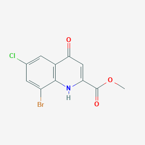 molecular formula C11H7BrClNO3 B1420498 Methyl 8-bromo-6-chloro-4-hydroxyquinoline-2-carboxylate CAS No. 1133116-01-4