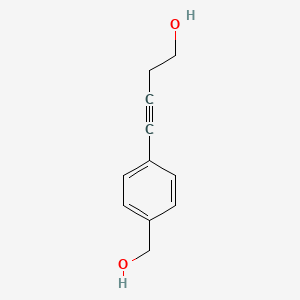 molecular formula C11H12O2 B14205006 Benzenemethanol, 4-(4-hydroxy-1-butynyl)- CAS No. 830329-18-5
