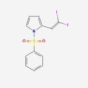 molecular formula C12H9I2NO2S B14205045 1H-Pyrrole, 2-(2,2-diiodoethenyl)-1-(phenylsulfonyl)- CAS No. 823180-15-0