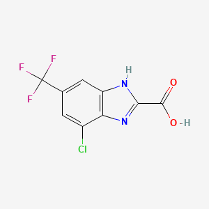 molecular formula C9H4ClF3N2O2 B14205049 4-Chloro-6-(trifluoromethyl)-1H-benzimidazole-2-carboxylic acid CAS No. 827042-62-6
