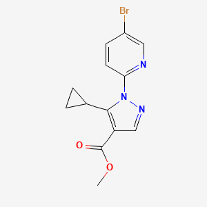 molecular formula C13H12BrN3O2 B1420507 Methyl 1-(5-bromopyridin-2-yl)-5-cyclopropyl-1H-pyrazole-4-carboxylate CAS No. 1150164-26-3