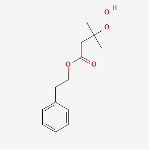 molecular formula C13H18O4 B14205079 Butanoic acid, 3-hydroperoxy-3-methyl-, 2-phenylethyl ester CAS No. 830345-24-9