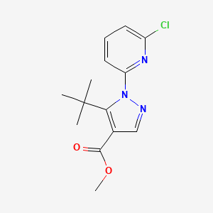molecular formula C14H16ClN3O2 B1420509 Methyl 5-tert-butyl-1-(6-chloropyridin-2-YL)pyrazole-4-carboxylate CAS No. 1150164-37-6