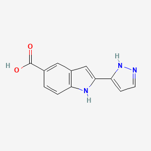 molecular formula C12H9N3O2 B14205098 2-(1,2-Dihydro-3H-pyrazol-3-ylidene)-2H-indole-5-carboxylic acid CAS No. 827316-68-7
