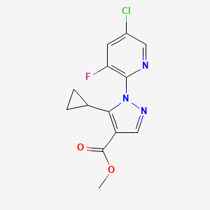 molecular formula C13H11ClFN3O2 B1420510 Methyl 1-(5-chloro-3-fluoropyridin-2-yl)-5-cyclopropyl-1H-pyrazole-4-carboxylate CAS No. 1150164-42-3