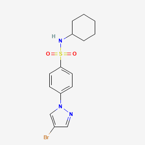 molecular formula C15H18BrN3O2S B1420511 N-Cyclohexyl 4-(4-bromopyrazol-1-YL)benzenesulfonamide CAS No. 1187385-90-5