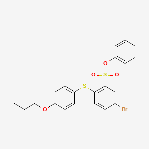 molecular formula C21H19BrO4S2 B14205167 Phenyl 5-bromo-2-[(4-propoxyphenyl)sulfanyl]benzene-1-sulfonate CAS No. 832725-72-1