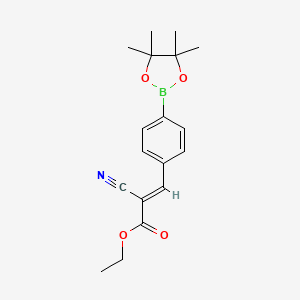 molecular formula C18H22BNO4 B1420523 2-Cyano-3-[4-(4,4,5,5-tetramethyl-[1,3,2]dioxaborolan-2-yl)-phenyl]-acrylic acid ethyl ester CAS No. 1218790-51-2