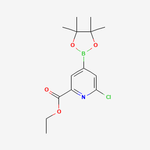 B1420525 Ethyl 6-chloro-4-(4,4,5,5-tetramethyl-1,3,2-dioxaborolan-2-YL)picolinate CAS No. 741709-70-6