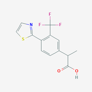 molecular formula C13H10F3NO2S B142053 2-[4-(Thiazol-2-yl)-3-trifluoromethylphenyl]propanoic acid CAS No. 132483-39-7