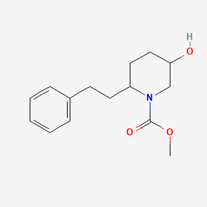 molecular formula C15H21NO3 B14205356 Methyl 5-hydroxy-2-(2-phenylethyl)piperidine-1-carboxylate CAS No. 828700-53-4