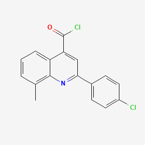 molecular formula C17H11Cl2NO B1420543 2-(4-Chlorophenyl)-8-methylquinoline-4-carbonyl chloride CAS No. 1160254-33-0