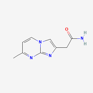 molecular formula C9H10N4O B1420545 2-{7-Methylimidazo[1,2-a]pyrimidin-2-yl}acetamide CAS No. 76075-31-5