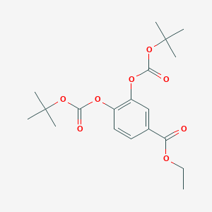 molecular formula C19H26O8 B14205491 Ethyl 3,4-bis[(tert-butoxycarbonyl)oxy]benzoate CAS No. 918402-89-8