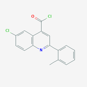 molecular formula C17H11Cl2NO B1420553 6-Chloro-2-(2-methylphenyl)quinoline-4-carbonyl chloride CAS No. 1160263-11-5