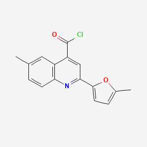 molecular formula C16H12ClNO2 B1420556 6-Methyl-2-(5-methyl-2-furyl)quinoline-4-carbonyl chloride CAS No. 1160253-31-5