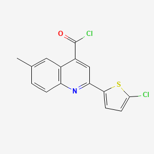 molecular formula C15H9Cl2NOS B1420557 2-(5-氯-2-噻吩基)-6-甲基喹啉-4-羰基氯 CAS No. 1160253-37-1