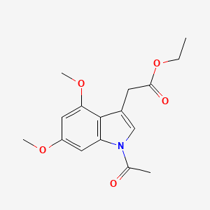 molecular formula C16H19NO5 B14205590 1H-Indole-3-acetic acid, 1-acetyl-4,6-dimethoxy-, ethyl ester CAS No. 827024-90-8
